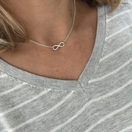 Pendant Necklaces Stainless Steel Couple Promise Necklace Minimal Infinity Pendants Wedding Jewelry 2023 Collares Mujer Friend GiftPendant