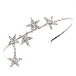 Headpieces Woman's Pentagram Headband Luxurious Stars Alloy Headwear With Tassel For Bridesmaid Wedding Hair Styling