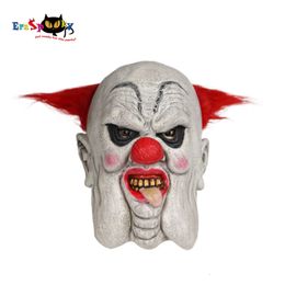 cosplay Eraspooky Scary Fat Clown Masks Men Halloween Costume for Adult Horror Latex Full Face Mask Movie Cosplay Props Red Haircosplay