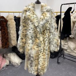 Kış Sonbahar Uzun Doğal Tilki Kürk Ceket Kalın Sıcak Gerçek Tilki Kürk Trençkot Kadın Dış Giyim Moda