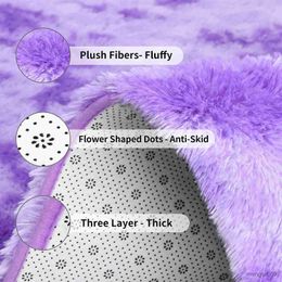 Carpet Purple Rug for Girls Bedroom for Kids Living Room Carpet for Throw Nursery Fuzzy Plush Dorm Cute Decor R231024