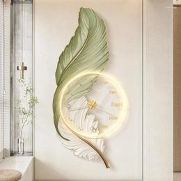Wall Clocks Large Clock Feather Painting Acrylic Modern Mute Design Living Room Corridor Decoration Without LED Lamp Electronic Watch