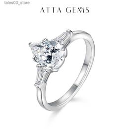 Wedding Rings ATTAGEMS D Colour 1.5CT Moissanite Ring for Women Soild 18K 14K 10K White Gold Bridal set for Wedding Engagement Fine Jewellery Q231024