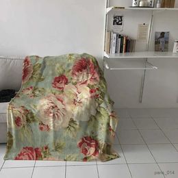 Blankets Peony Flower Blanket Fluffy Soft Flannel Floral Warm Blankets Cosy Plush Sheet Bed Sofa Travel Chair Camping Blanketing