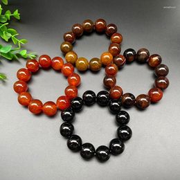 Strand Black Agate Bracelet Carnelian Large Particle Men's And Women's Single Ring 18mm