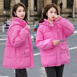 Women's Trench Coats 2023 Winter Warm Cotton Padded Coat Female Korean Fashion Wild Down Jacket Women Parkas Loose Outerwear Hooded Tide