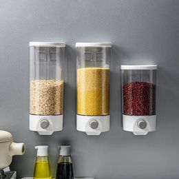 Food Savers Storage Containers 1pc Grain Box Kitchen Wallmounted Tank Bean Sealing Cereal Dispenser 231023