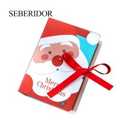 Gift Wrap 20 Pieces Christmas Party Favor Mini Book Style Paper Candy Box Red Green Santa Claus For Year Ceremony Kids Gift Decor 231023