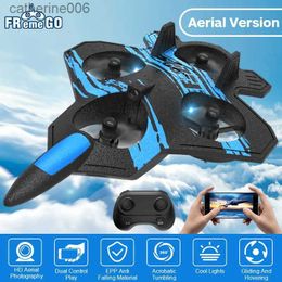 Other Toys F22 RC Plane with Camera 4K 360 Stunt Remote Control Fighter EPP Foam HD Camera RC Aircraft Aeroplane Toys for Kids ChildrenL231024