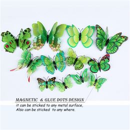 Wall Stickers Butterfly Decor 24/ 3D Butterflies For Party Decorations With Magnets Green 24 Drop Delivery Am8Qz