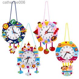 Other Toys Baby DIY Clock Toys Montessori Arts Crafts Hour Minute Second Children Cognition Clocks Toys for Kids Gift Early Preschool GiftsL231024