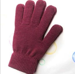 Fashion Solid Color warm Knitted Finger Gloves Candy Colors mens women Knitted Gloves Full Finger Stretch Mittens adult bike cycling warm gloves