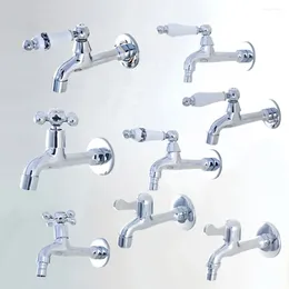 Bathroom Sink Faucets Polished Chrome Wall Mount Mop Pool Faucet /Garden Water Tap / Laundry Taps Washing Machine Mzh301