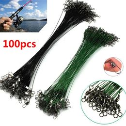 Braid Line 100pcsset wire rope head with rotating antibite fishing line 15202530cm 231023