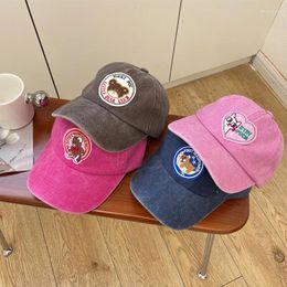 Berets Japanese Cartoon Embroidery Wash To Do Old Baseball Hat Women Spring And Summer With Coffee Soft Top Cap Man