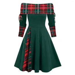 Casual Dresses Women's Autumn And Winter Plaid Womens Beaded Halter Homecoming Dress Short Tulle Prom High Neck Midi Night Outfit