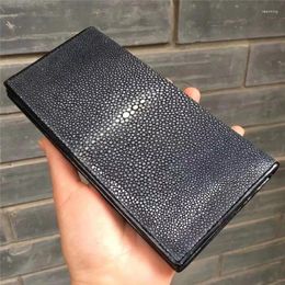 Wallets Unisex Authentic Real True Skin Women Men Long Bifold Wallet Female Male Clutch Purse Genuine Leather Large Card Holder