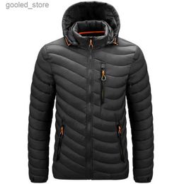 Men's Down Parkas Winter Warm Down Coat Men Fashion Hooded Simple Cotton Padded Basic Jacket casaco male windproof outwear down jackets clothing Q231024