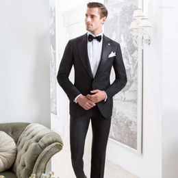 Men's Suits Wide Peaked Lapel Grey Men Wedding Slim Fit Groomsmen Suit Blazer Groom Tuxedo Custom Made Costume Homme Ternos 2Pieces