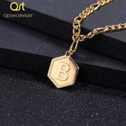 Bangle Qitian AZ Initial Letter Bracelet Anklet for Fashion Nameplate Alphabet stainless steel Jewelry Gifts Women Men 231023