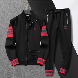 hoodie full tracksuit rainbow towel embroidery decoding hooded sportswear men and women sportswear suit zipper trousers Size M-XXXL