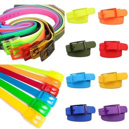 Belts Multicolor Silicone Rubber Waistband For Both Men And Women Leather Belt Plastic Buckle Candy-Colored Adjustable