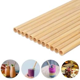 Natural 100% Bamboo Drinking Straws Eco-Friendly Sustainable Straw Reusable Drinks Straw for Party Kitchen 20cm Top Quality
