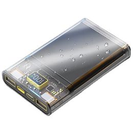 Caricatore portatile da 20000 mAh Display a LED Power Bank da 22,5 W Design trasparente su due lati QC 3.0 PD Batteria esterna per telefono con ricarica rapida da 20 W