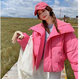 Women's Trench Coats Winter Jacket Women Parkas 2023 Korean Long Sleeve Zipper Single Breasted Lamb Wool Turn-down Collar Coat Vintage Thick