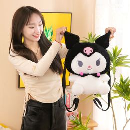 Factory wholesale 30cm 13 styles Kuromi backpack plush toys cartoon film and television peripheral doll backpack children's backpack