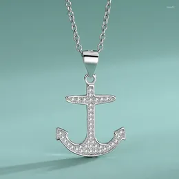 Pendants S925 Sterling Silver Anchor Necklace Simplicity Pendant Europe And The United States Fashion Clavicle Chain Ladies Secklace