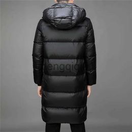 Men's Down Parkas Black Long Hooded Down Jacket for Men 50% Gray Duck Down Coats to Keep Warm Winter Men Clothing Casual Versatile Parkas 2023 New J231107