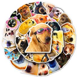 50 pcs online celebrity dog expression pack cute cartoon creative waterproof decoration PVC motorcycle personality graffiti waterproof scooter stickers