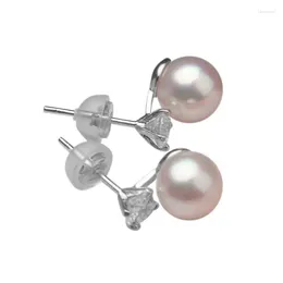 Stud Earrings Pearl Female Silver Needle 925 Large HBB54