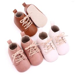 Boots Baywell Autumn PU Leather Shoes For Baby Boys Girls Lace-up England Toddlers Kids First Walkers 0-18M