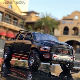 Other Toys 1/32 Ram TRX Pickup Car Model Sound and Light Pull Back Diecast Toys Vehicles Collectible Children's Metal Toy Car GiftL231024