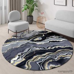 Carpet Round Carpet Golden Living Room Rugs Bedroom Sofa Swivel Chair Floor Mats Style Home Decor Carpets