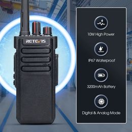 Walkie Talkie 10W Retevis RT29D DMR Walkie Talkie Bluetooth Long Range Powerful Walkie-talkie Waterproof UHF Two Way Radio for Resort Club 231023