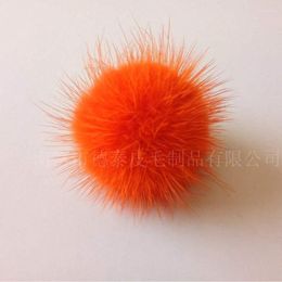 Berets 5pcs/lot Wholesale Price Real Ball DIY 5-6cm Genuine Pompom For Women Winter Keychain Beanies Hat TKF012orange