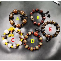 Strand Sardonyx Agate Bracelet Six Words Mantra Tibet Beads