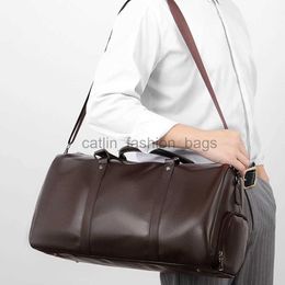 Shoulder Bags Bags PU leather high-capacity business travel tote bag waterproof with shoe bagcatlin_fashion_bags