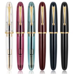 Fountain Pens Jinhao 9019 Transparent Colour Resin Fountain Pen Supplies 0.50.7mm Ink Student School Stationery Business Office Supplies Gift 231023