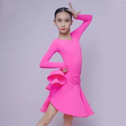 Stage Wear 4 Colors Latin Dance Competition Dress Girls ChaCha Tango Samba Dancing Clothes Performance Outfit Tops Skirt Sets VDB7302