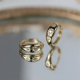 Hoop Earrings CANNER 925 Sterling Silver Fashion Octagonal Star Zircon Circle For Women Gift Huggie Earring Jewelry Brincos