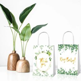 Gift Wrap BD070 12Pcs Hey Baby Eucalyptus Thank You Shower Birthday Party Portable Packing Paper Tote Bags Hawaii Favors