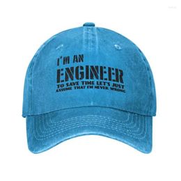 Ball Caps Fashion Cotton I'm An Engineer Never Wrong Baseball Cap For Women Men Breathable Funny Engineering Quote Dad Hat Performance