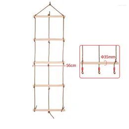 Camp Furniture Fitness Toy Wooden Rope Ladder Multi Rungs Climbing Game Outdoor Training Activity Safe Sports Swing Swivel Rotary