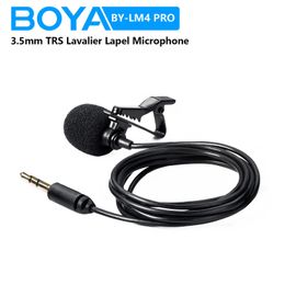 Walkie Talkie BOYA BY-LM4 PRO 3.5mm TRS Lavalier Lapel Microphone for BY-WM4 PRO/WM8 PRO DSLR Cameras Smartphone Vlog Recording Live Streaming 231023