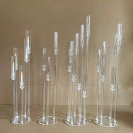 Candle Holders 2pcs 5pcs 10pcs Wedding Decoration Centrepiece Candelabra Clear Holder Acrylic Candlesticks for Weddings Event Party 231023