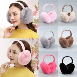 Berets Winter Warm Earmuffs Soft Plush Unisex Skiing Fur Headphones Ear Warmers Solid Colour Furry Muffs